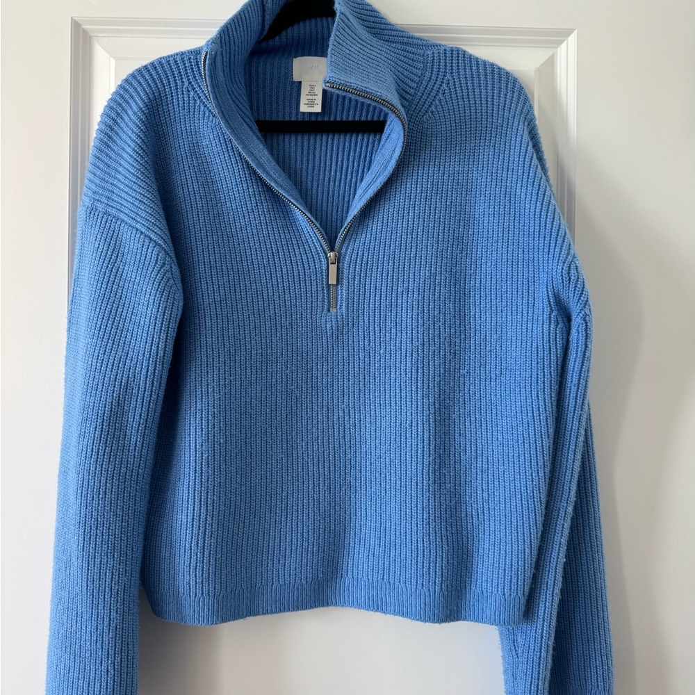 Blue H&M Half-Zip Women's Sweater